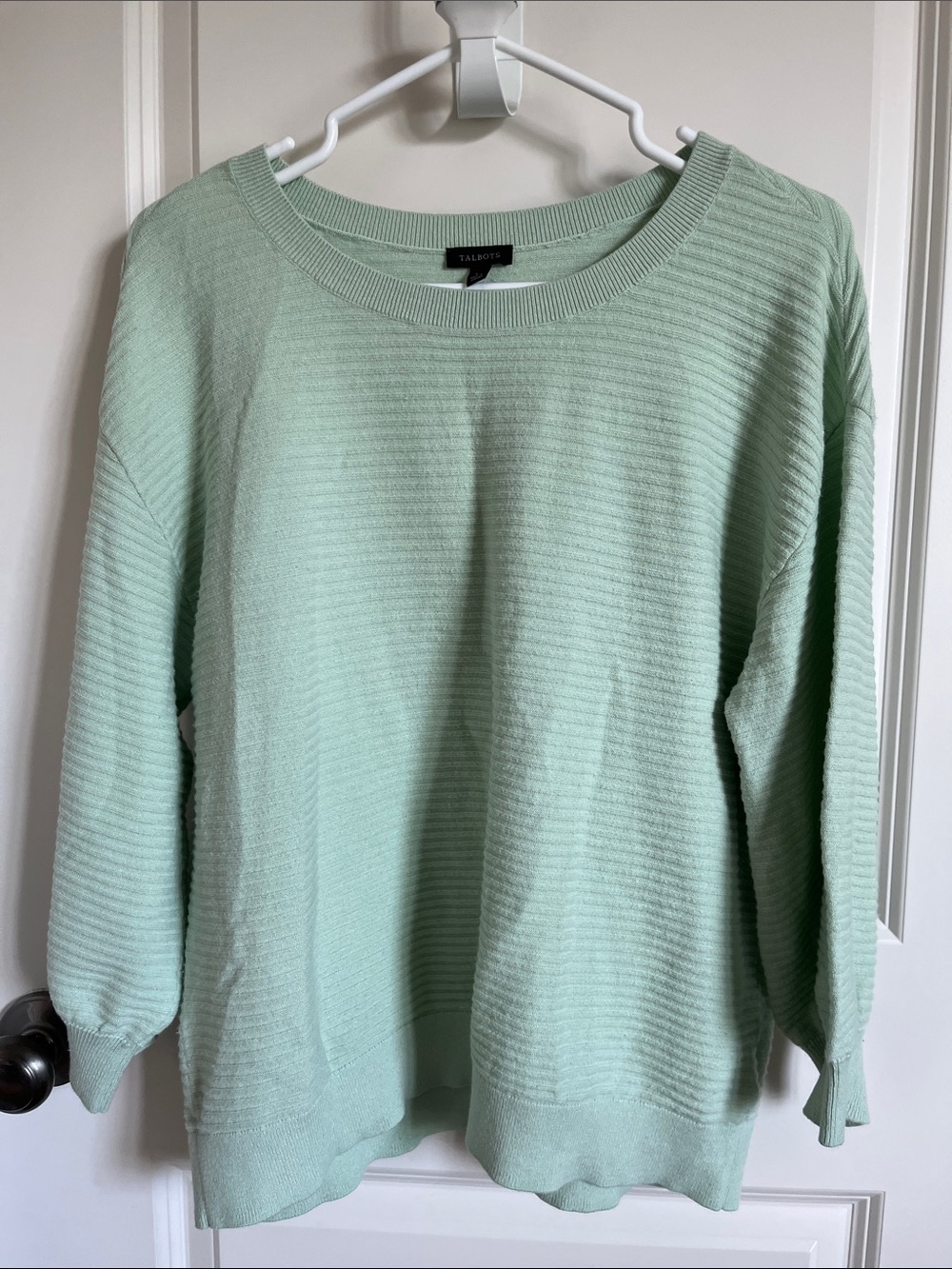 Talbots Soft Mint Ribbed Crewneck Sweater